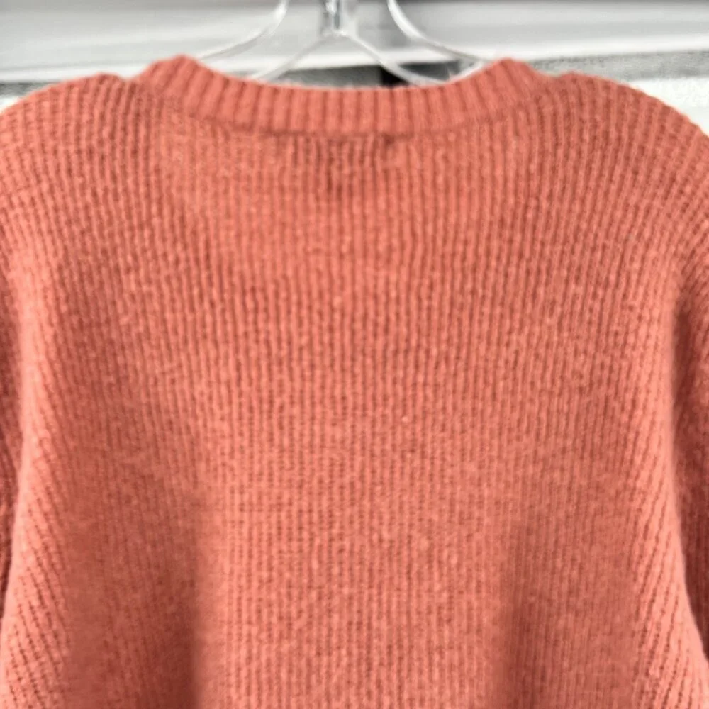 Liz Claiborne Womens Knit Sweater Embroidered Floral Rosewood Size Large